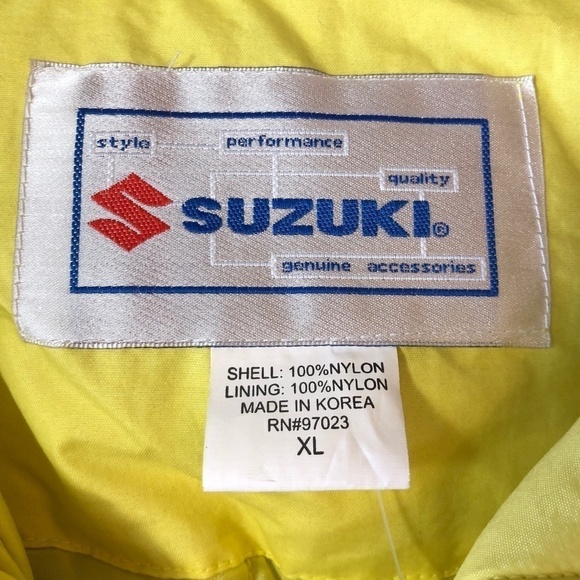 Team Suzuki Vintage Official Jacket Coat Yellow Racing Full Zip Men's XL NWT - Picture 2 of 8